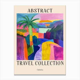 Abstract Travel Collection Poster Colombia 3 Canvas Print