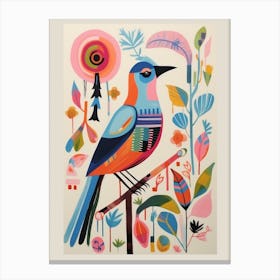 Colourful Scandi Bird Lark 2 Canvas Print