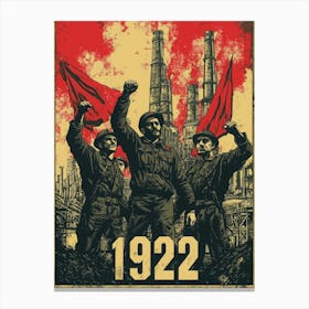 Aihrgdesign A Vintage Political Poster Marking The Formation 17 Canvas Print