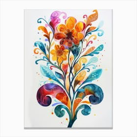 Watercolor Of A Flower Canvas Print