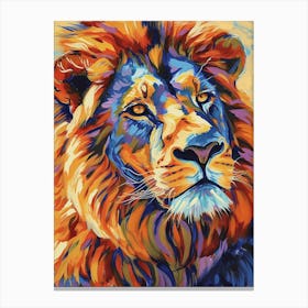 Transvaal Lion Portrait Close Up Fauvist Painting 4 Canvas Print