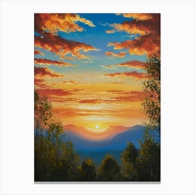 Sunset Over The Mountains 11 Canvas Print