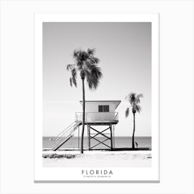 Poster Of Florida, Black And White Analogue Photograph 4 Canvas Print