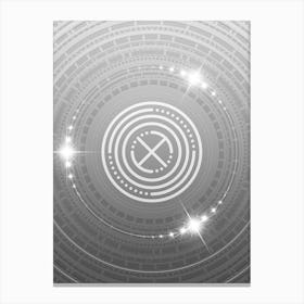 Geometric Glyph in White and Silver with Sparkle Array n.0176 Canvas Print