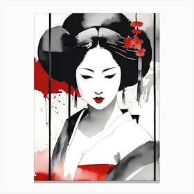 Traditional Japanese Art Style Geisha Girl 19 Canvas Print