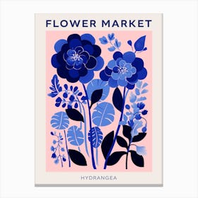 Blue Flower Market Poster Hydrangea 6 Canvas Print