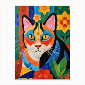 Mosaic Cat Canvas Print