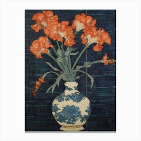 Gladoli Still Life William Morris Style Canvas Print