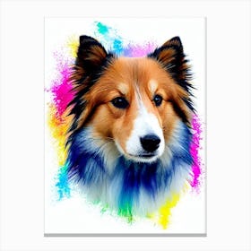 Shetland Sheepdog Rainbow Oil Painting dog Canvas Print