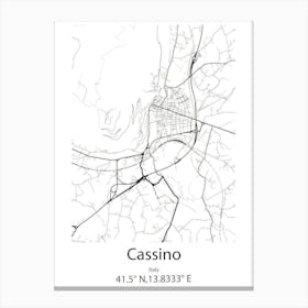 Cassino,Italy Minimalist Map Canvas Print