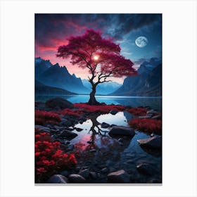 Tree In The Moonlight Canvas Print