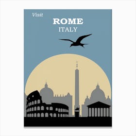 Rome Italy, Travel Poster 1, Karen Arnold Canvas Print