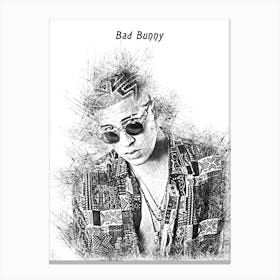 Bad Bunny Drawing Canvas Print