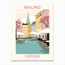 Malmo, Sweden, Flat Pastels Tones Illustration 4 Poster Canvas Print