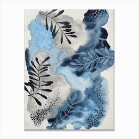 Blue And Black Watercolor Painting Canvas Print