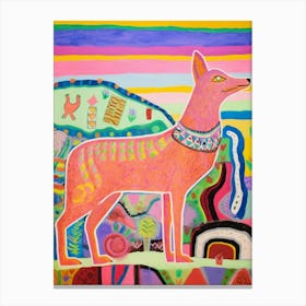 Maximalist Animal Painting Jackal 1 Canvas Print