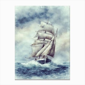 Stormy Ocean Sailship Canvas Print