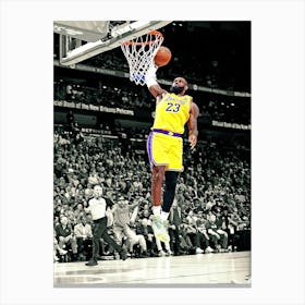 Lebron James Of The Los Angeles Lakers Dunks The Ball During The Game Against The New Orleans Pelicans Canvas Print