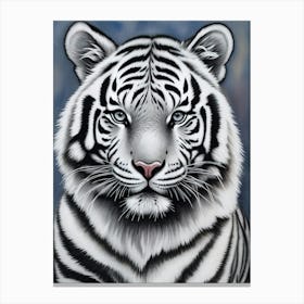 Vintage White Tiger Canvas Print