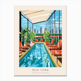 New York, Usa Midcentury Modern Pool Poster Canvas Print