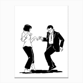 Man And A Woman Dancing Canvas Print