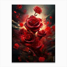 Exploding Roses Canvas Print