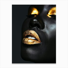 Black Woman With Gold Makeup 4 Canvas Print