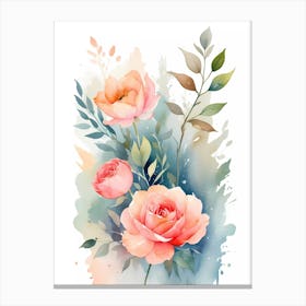 Watercolor Roses 7 Canvas Print