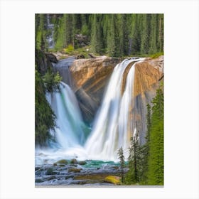 Grizzly Falls, United States Realistic Photograph (3) Canvas Print