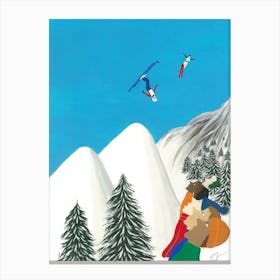 Aerial Skiing Canvas Print