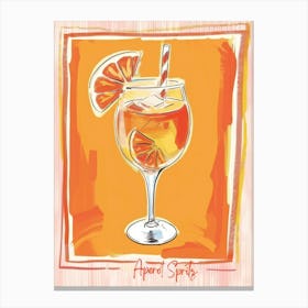 Aperol Spritz Cocktail Painting Art Kitchen Oranges Canvas Print