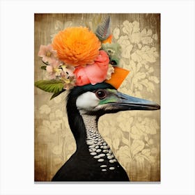 Bird With A Flower Crown Cormorant 2 Canvas Print
