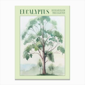 Eucalyptus Tree Atmospheric Watercolour Painting 2 Poster Canvas Print