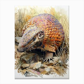 Armadillo Pastel Watercolour 1 Stampe su tela