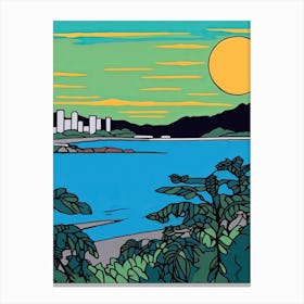 Minimal Design Style Of Onolulu Hawaii, Usa 2 Canvas Print