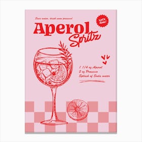 Checkered Aperol Spritz Canvas Print