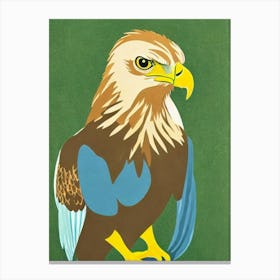 Golden Eagle Midcentury Illustration Bird Canvas Print
