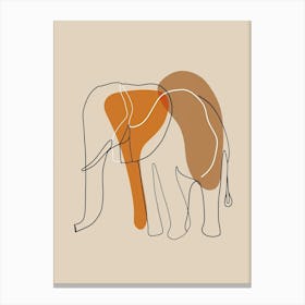 Elephant - Boho, Line Art 20 Canvas Print