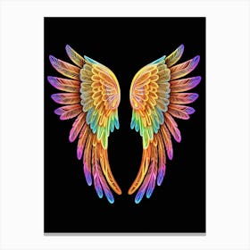 Neon Angel Wings 11 Canvas Print