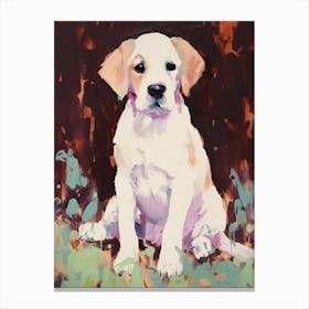 A Saint Bernard Dog Painting, Impressionist 3 Canvas Print