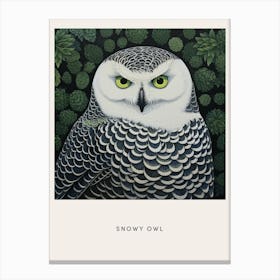 Ohara Koson Inspired Bird Painting Snowy Owl 2 Poster Canvas Print