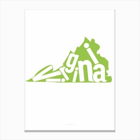 Virginia State Typography Canvas Print
