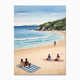 People On The Beach Painting (32) Canvas Print