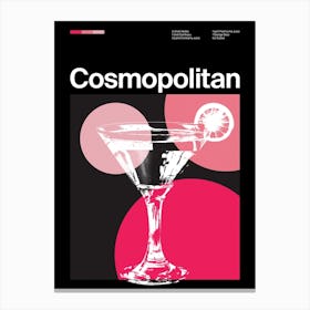 Mid Century Dark Cosmopolitan Cocktail Canvas Print