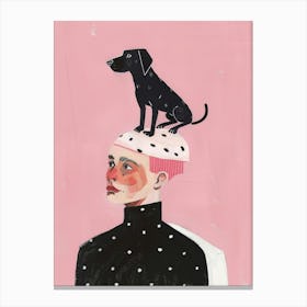 Dog On Head Canvas Print