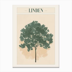 Linden Tree Minimal Japandi Illustration 1 Poster Canvas Print