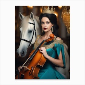 Beautiful Woman With A Cello Canvas Print