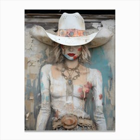 Farm Cowgirl Vintage 1 Canvas Print