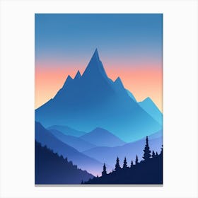 Misty Mountains Vertical Composition In Blue Tone 197 Canvas Print