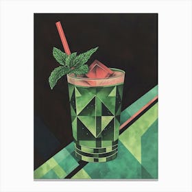Mint Cocktail Art Deco Inspired 1 Canvas Print
